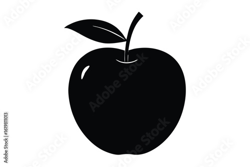 green apple vector icon silhouette