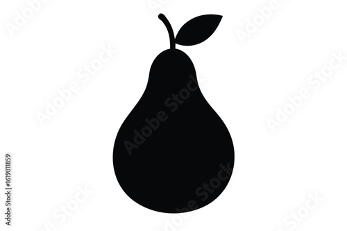 pear vector icon silhouette