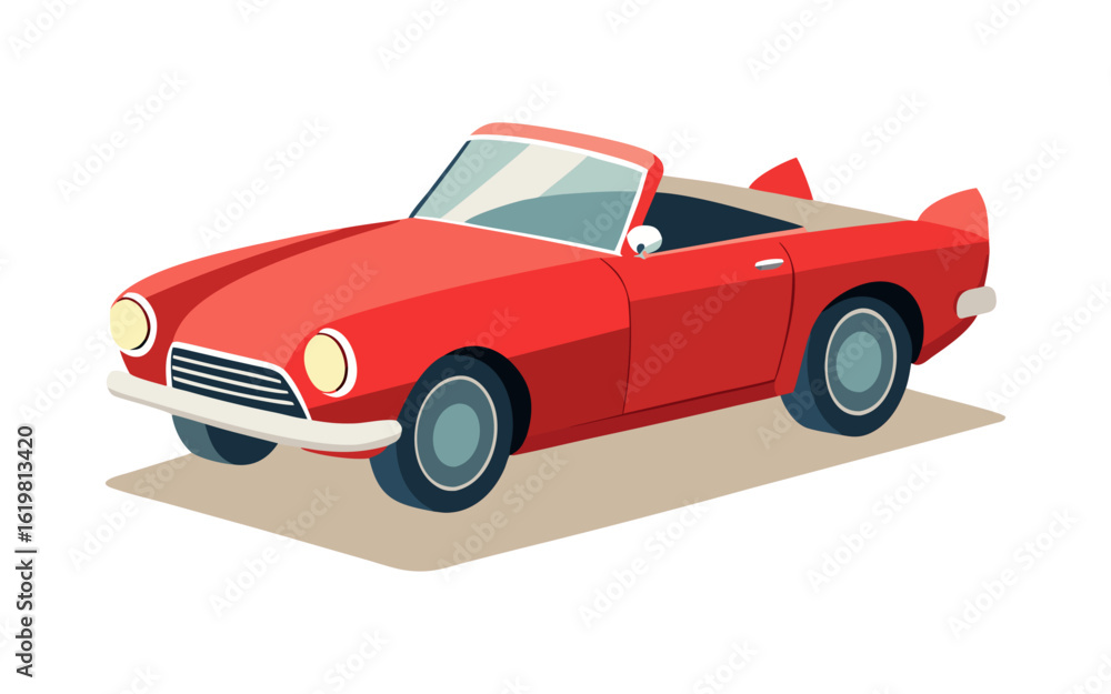 Convertible Classic Car Vector Illustration with Clean Shadows – Retro Vintage Style Automotive Design for Posters, Stickers, and T-Shirts Convertible Classic Car Vector Illustration with Clean Shadows – Retro Vintage Style Automotive Design for Posters, Stickers, and T-Shirts