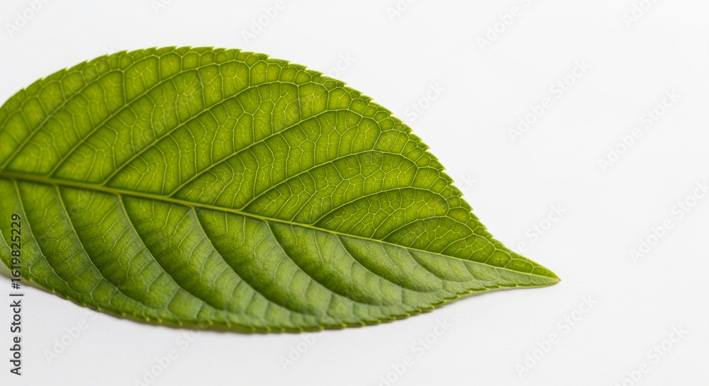 Obraz premium green leaf isolated on white background