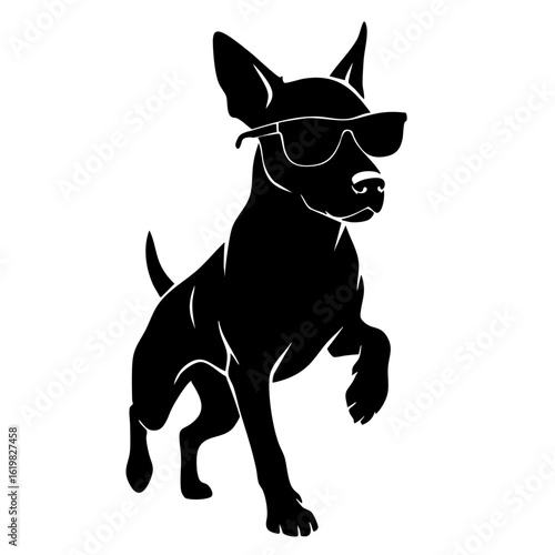 Funny Puppy with Sunnies - Dynamic Stance

