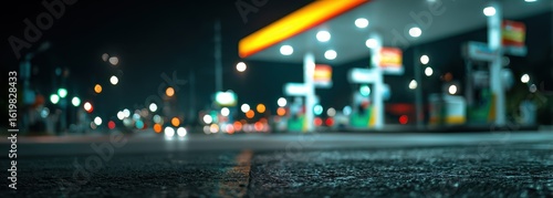 Blurred night view of a gas station (2)