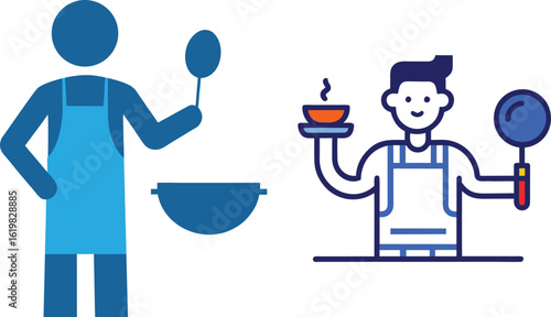 Flat illustration icon of a chief 