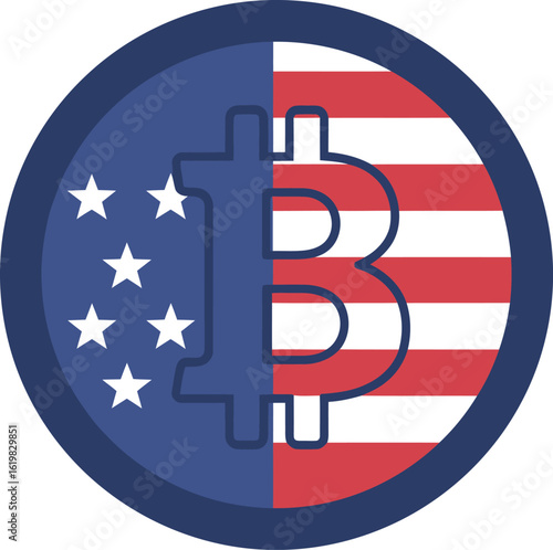 Bitcoin usa flag emblem crypto finance