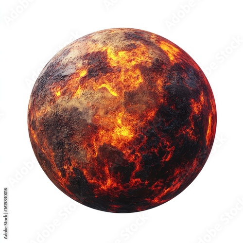 Fiery Planet: A Volcanic World Render