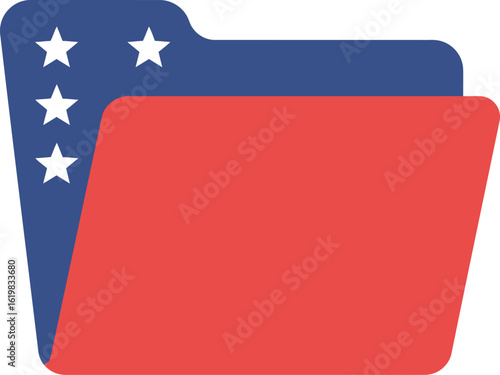 American flag folder icon patriotic document management