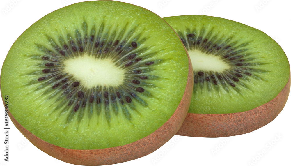 Fototapeta premium Kiwi Slice Isolated On Transparent Background