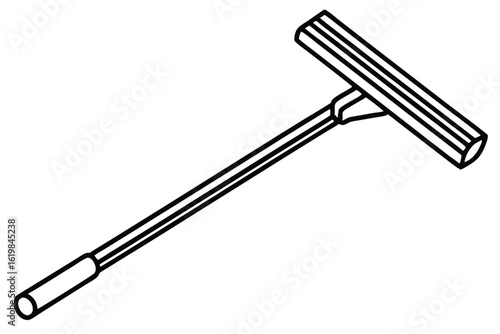 Outline Illustration of a Handled, Multiblade Razor for Hair Removal, Shaving, or Grooming