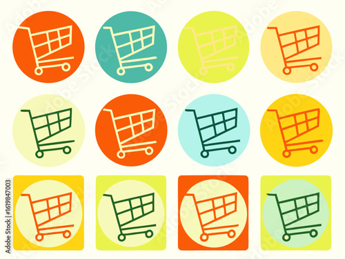 A set of card icons, icons, set of icons, icons are in a grid, minimalism, elements, icon