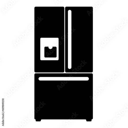 Silhouette of smart fridge – Cold storage, food tracking, kitchen tech