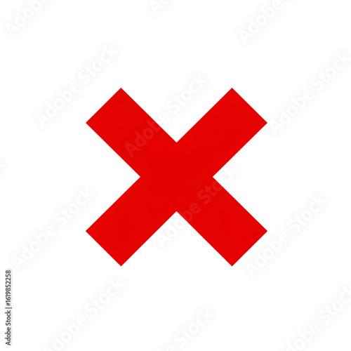 Red X Symbol:  A Vibrant Graphic for Websites & Designs Isolated on Transparent Background