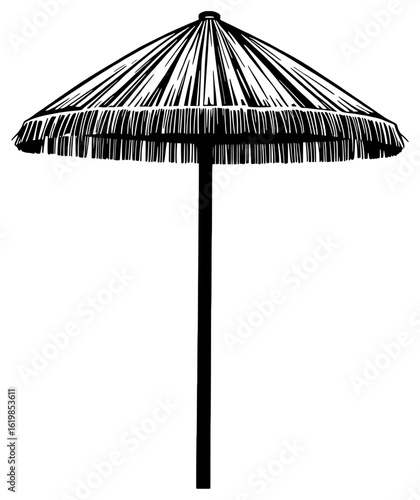 Silhouette of a Tropical Beach Umbrella