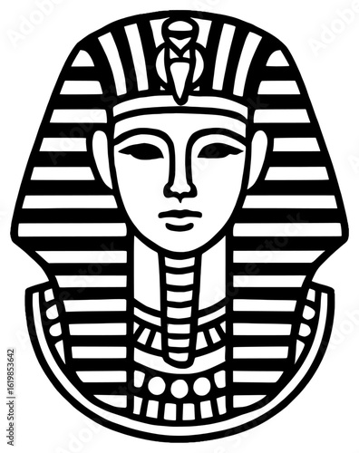 Silhouette of an Ancient Egyptian Sarcophagus with Hieroglyphic Patterns