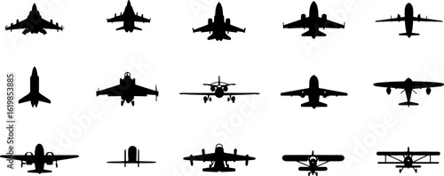 Airplane Silhouette Icon Vector Pack