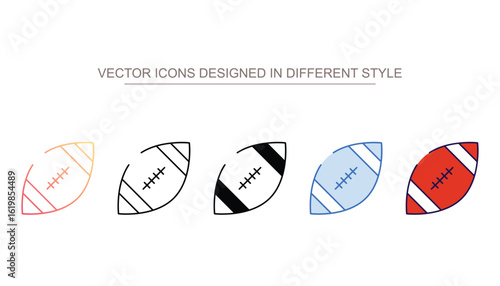 Rugby Ball icon design with white background stock illustration