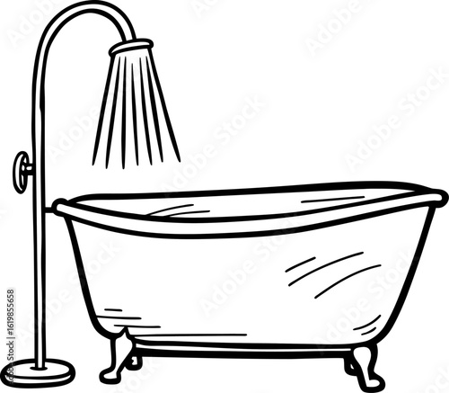 illustration of a bathroom with a bathtub