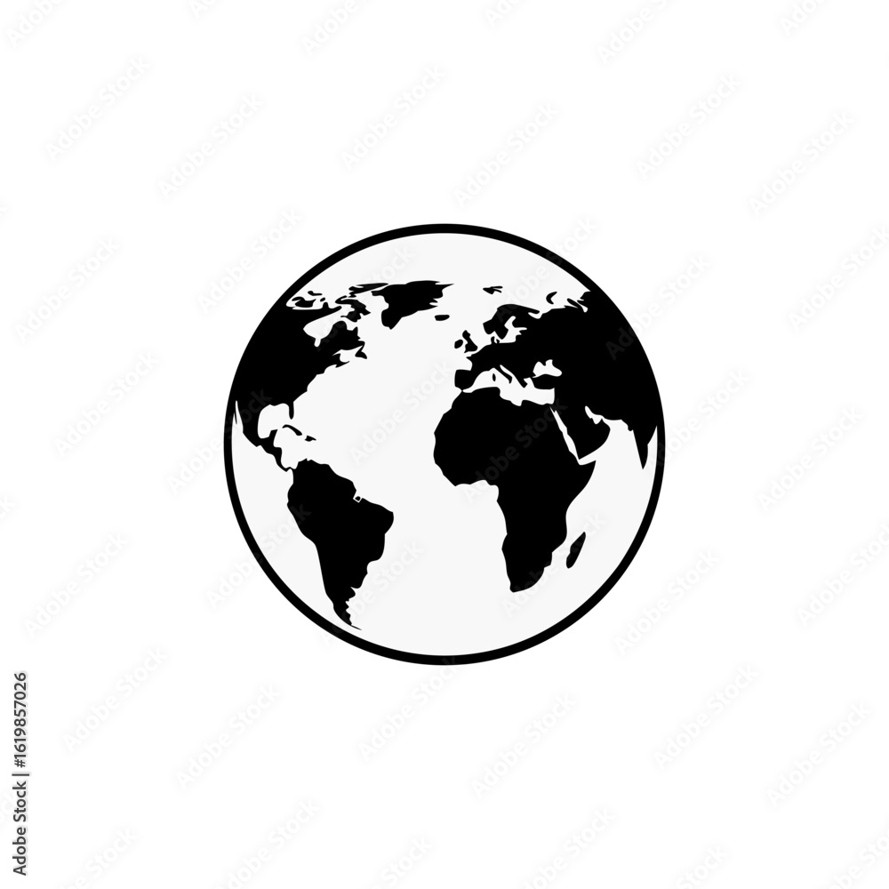 Naklejka premium World Globe Earth Icon for Global Communication and International Business