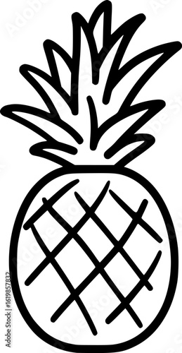 Pineapple Outline Vector for Coloring Book Art