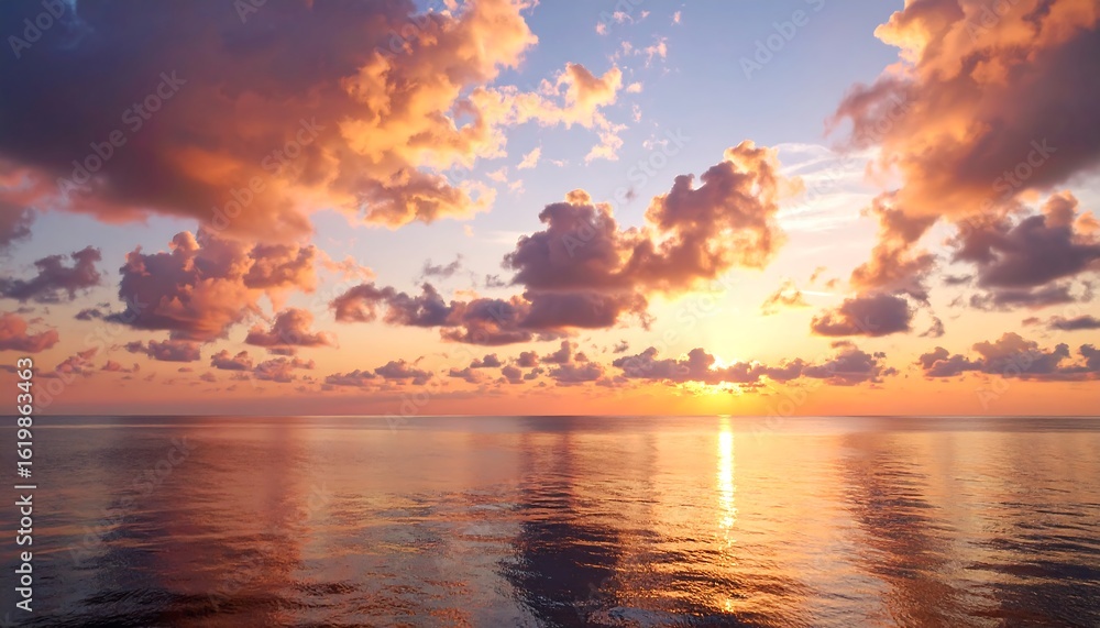 Obraz premium Sunset over calm ocean (1)