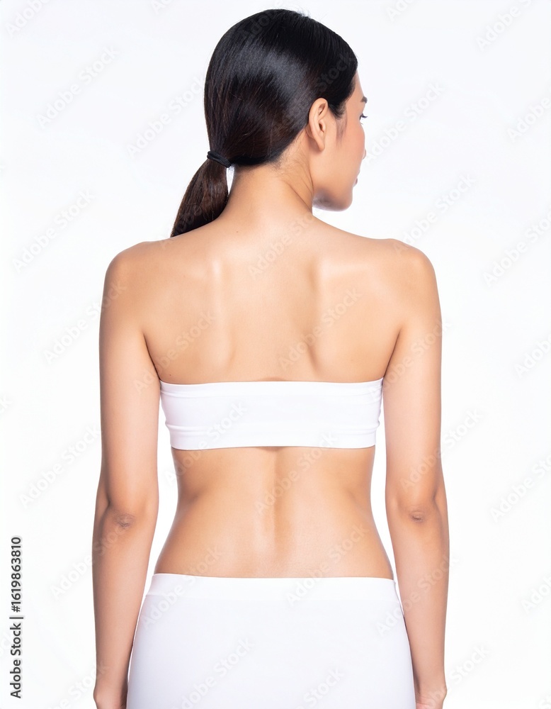 Fototapeta premium Woman Back View Healthy Body Skincare Wellness Concept.