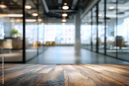 Wallpaper Mural Empty wooden floor in modern office Torontodigital.ca