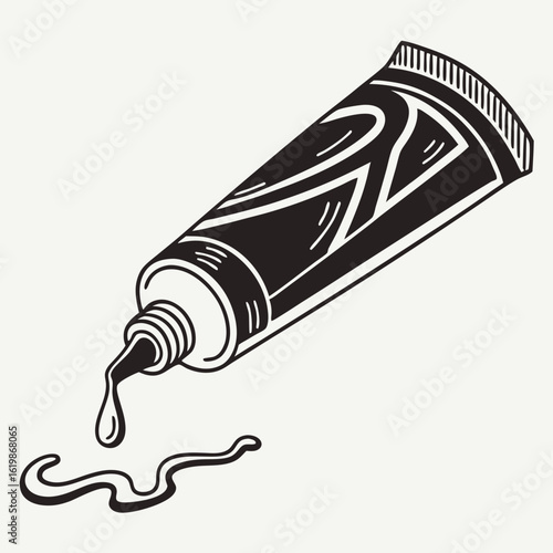 Glue Tube:  Vector Illustration of Adhesive, Repair, Craft Supply