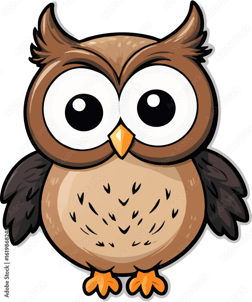 Fototapeta premium Playful owl Drawing