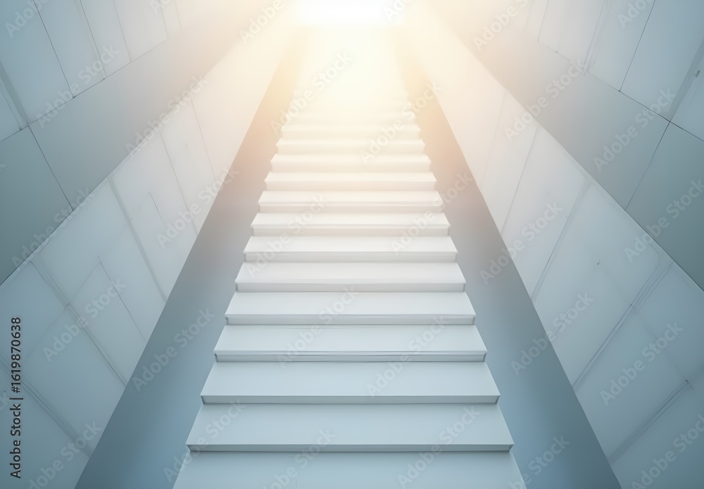 Obraz premium Bright Stairs Leading to Glowing Light