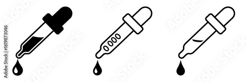 Different dropper levels showing various liquid amounts for laboratory experiments and analysis