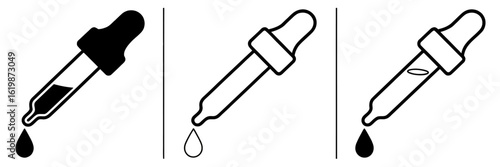 Different dropper levels showing various liquid amounts for laboratory experiments and analysis