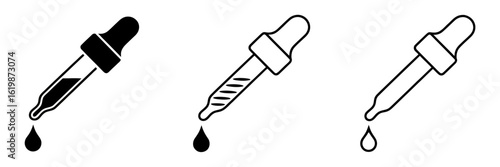 Different dropper levels showing various liquid amounts for laboratory experiments and analysis