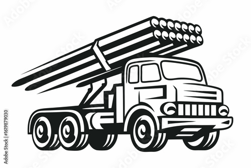 Katyusha Rocket Launcher Truck Military Vector