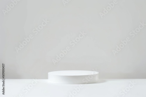 Minimalist white round display platform