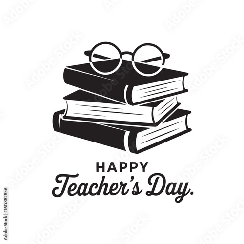 Celebrating Teachers Day with Books and Glasses A Tribute to Educators and Learning Appreciation for Teaching and Knowledge T shirt Design