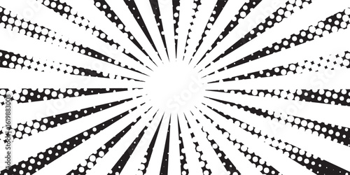 The high-contrast halftone dot pattern transitions smoothly from black to white, creating a bold and interesting abstract texture.