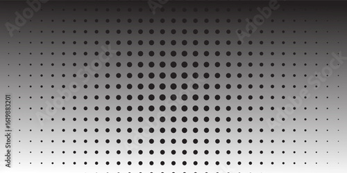 The high-contrast halftone dot pattern transitions smoothly from black to white, creating a bold and interesting abstract texture.