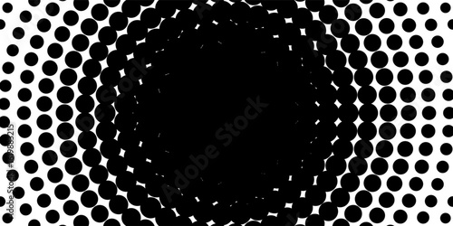 The high-contrast halftone dot pattern transitions smoothly from black to white, creating a bold and interesting abstract texture.