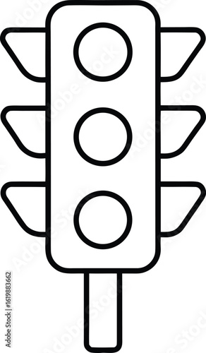 trafficlight icon outline vector illustration on transparent background