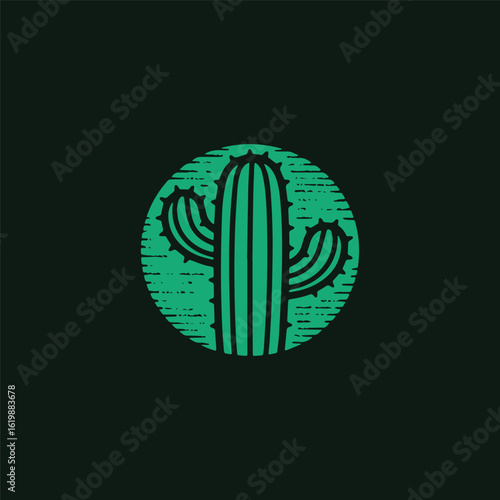 Bold cactus logo symbolizing resilience and growth.