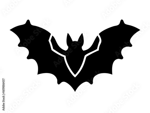Wallpaper Mural Stylized bat silhouette with pointed wings and ears Torontodigital.ca