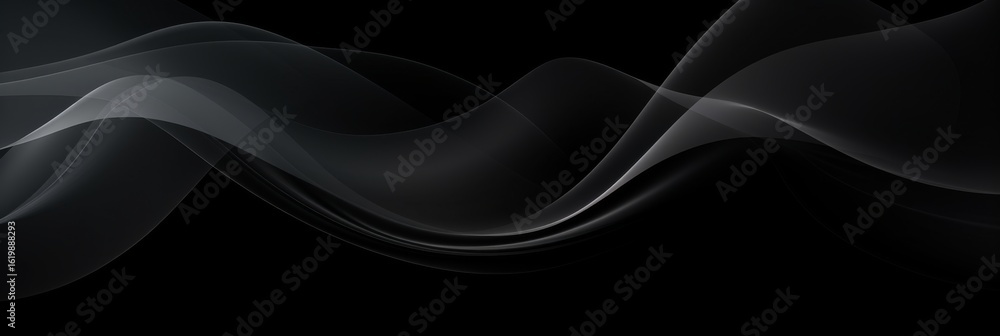 Black background with waves,banner Black background with waves,banner