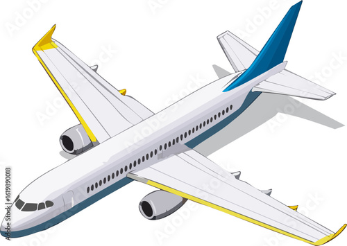 airplane on a white background