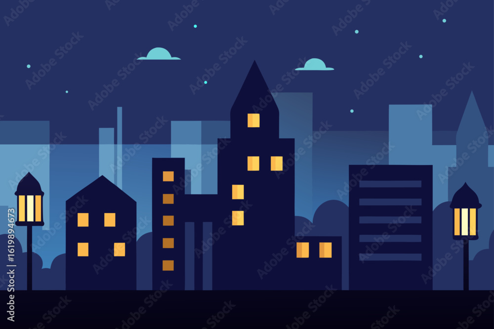 Fototapeta premium city lights quiet nights