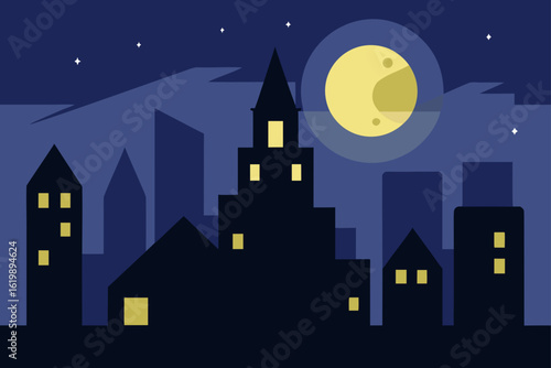 city breaths in moonlight