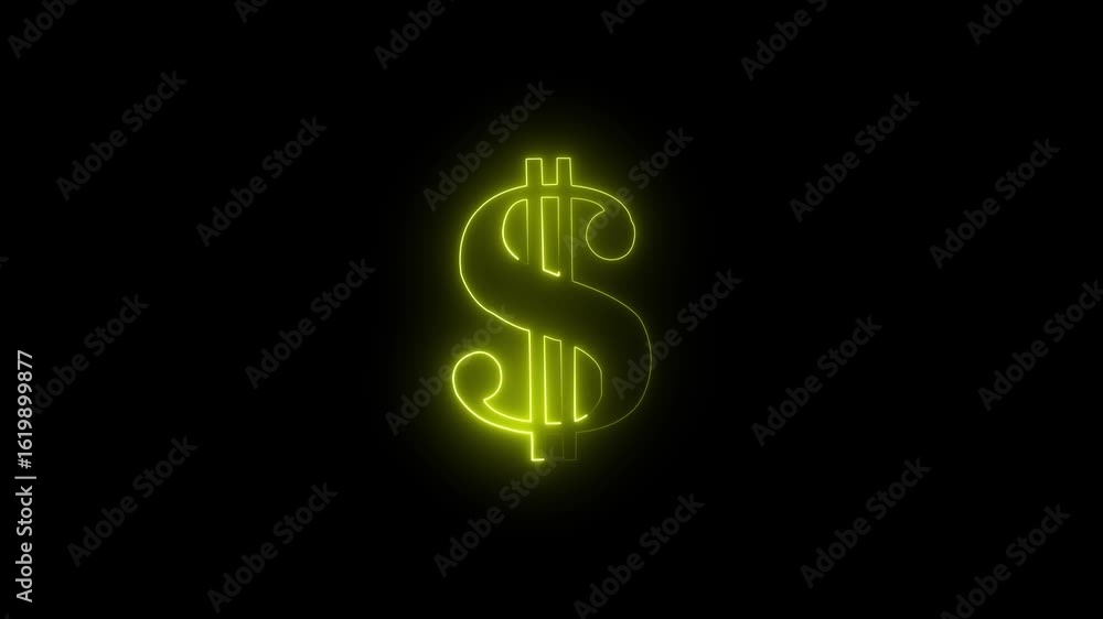 dollar icon animation Glowing Neon Dollar Sign Icon and Black Background neon dollar icon animation dollar icon animation Glowing Neon Dollar Sign Icon and Black Background neon dollar icon animation