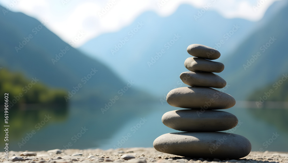 Stack of stones on the beach Stack of stones on the beach
