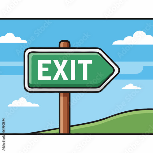 road exit sign. vector illustration