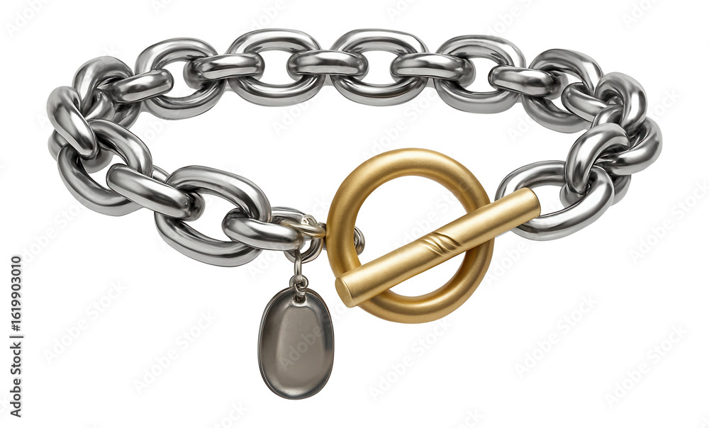 Fototapeta premium Chunky chain necklace with oversized toggle clasp