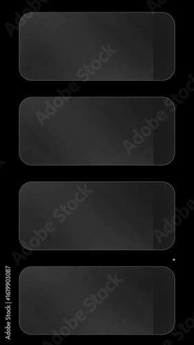 Animated Dark Interface Panels with Smooth Transitions and Modern UI Design Elements