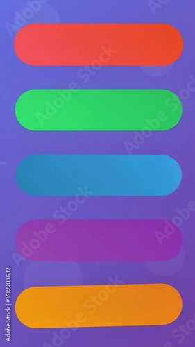 Colorful Animated Button Interface with Gradient Background and Smooth Color Transitions